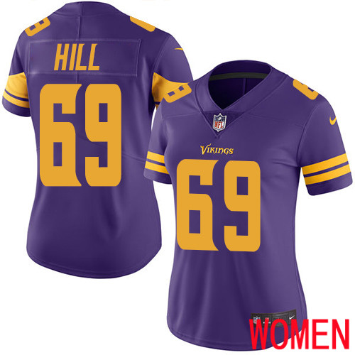 Minnesota Vikings 69 Limited Rashod Hill Purple Nike NFL Women Jersey Rush Vapor Untouchable